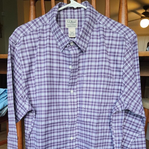 L.L. Bean Other - LL Bean purple plaid long sleeve men's flannel shirt